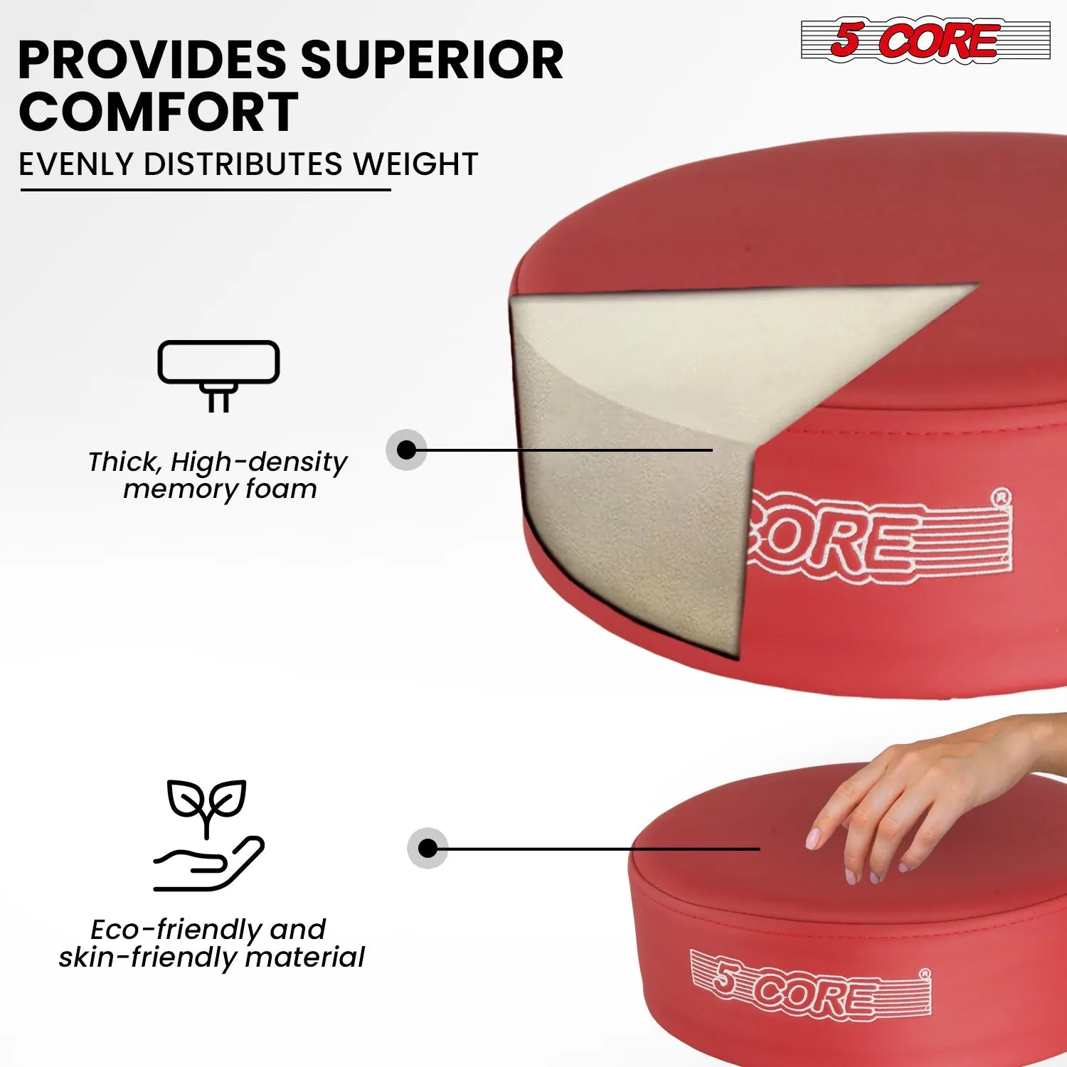 5Core Drum Throne Padded Adjustable Guitar Stool Drummer Seat for