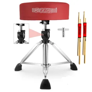 5Core Drum Throne Padded Adjustable Guitar Stool Drummer Seat for