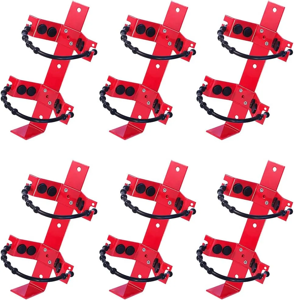 (6 Pack) 860 Heavy Duty Fire Extinguisher Vehicle Bracket with Cords for 2.5 Lb and 5 Lb Fire Extinguishers