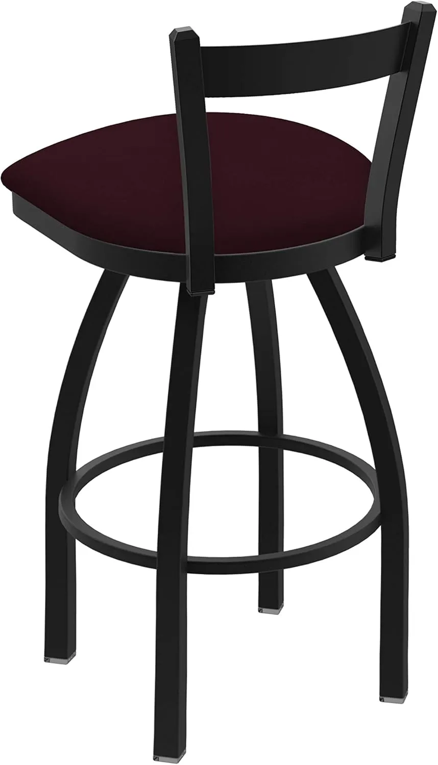 821 Catalina 25" Low Back Swivel Counter Stool with Black Wrinkle Finish and Canter Bordeaux Seat