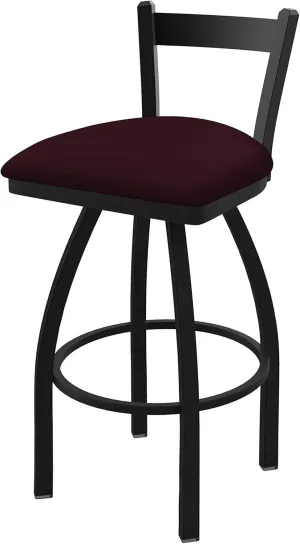 821 Catalina 25" Low Back Swivel Counter Stool with Black Wrinkle Finish and Canter Bordeaux Seat
