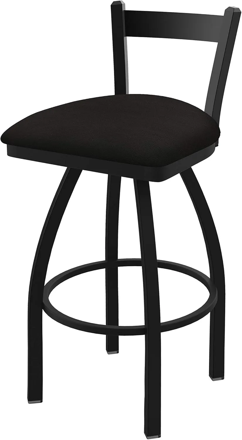 821 Catalina 25" Low Back Swivel Counter Stool with Black Wrinkle Finish and Canter Espresso Seat