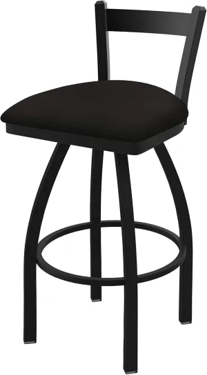 821 Catalina 25" Low Back Swivel Counter Stool with Black Wrinkle Finish and Canter Espresso Seat
