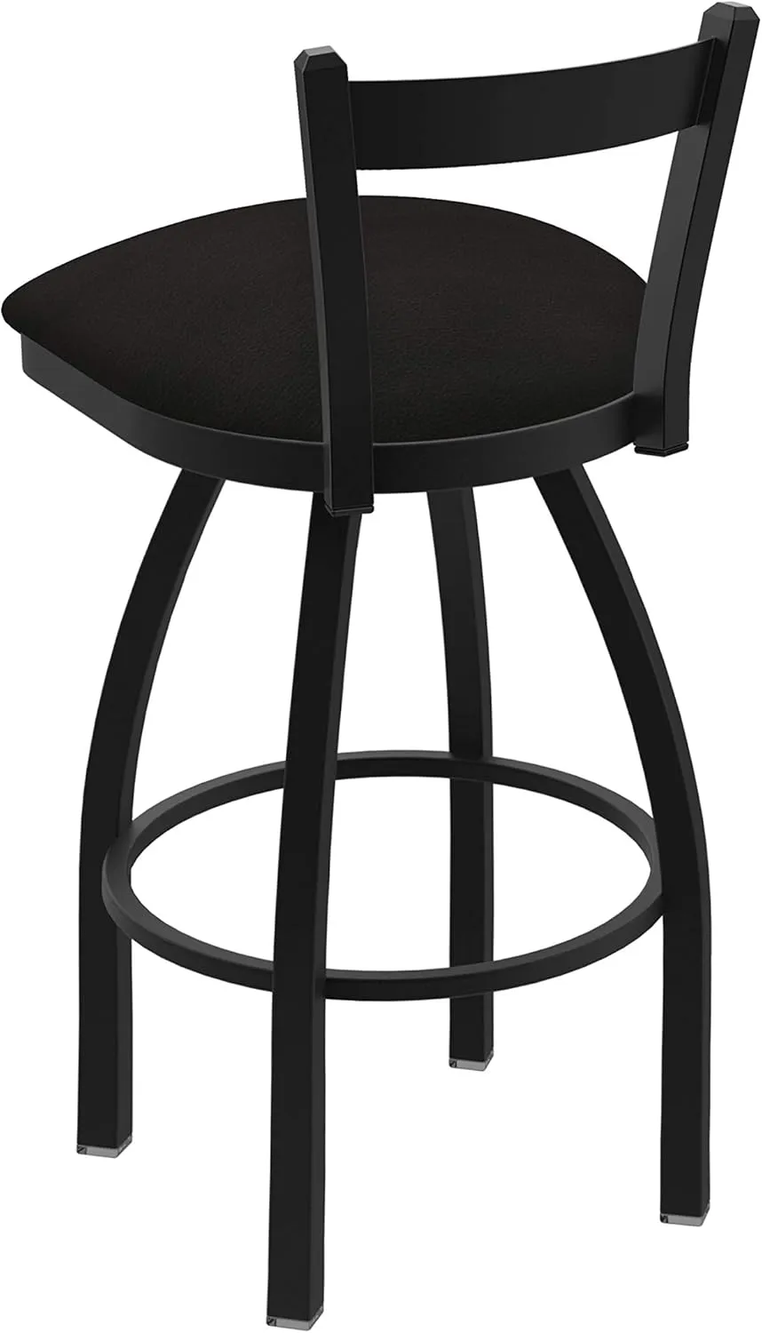821 Catalina 25" Low Back Swivel Counter Stool with Black Wrinkle Finish and Canter Espresso Seat
