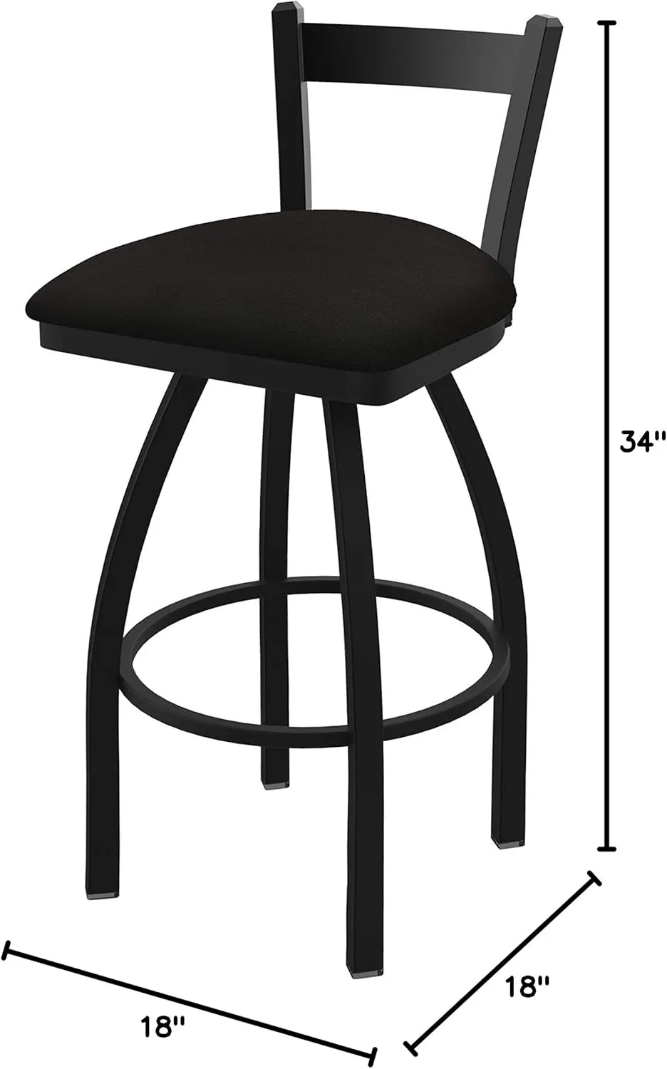 821 Catalina 25" Low Back Swivel Counter Stool with Black Wrinkle Finish and Canter Espresso Seat