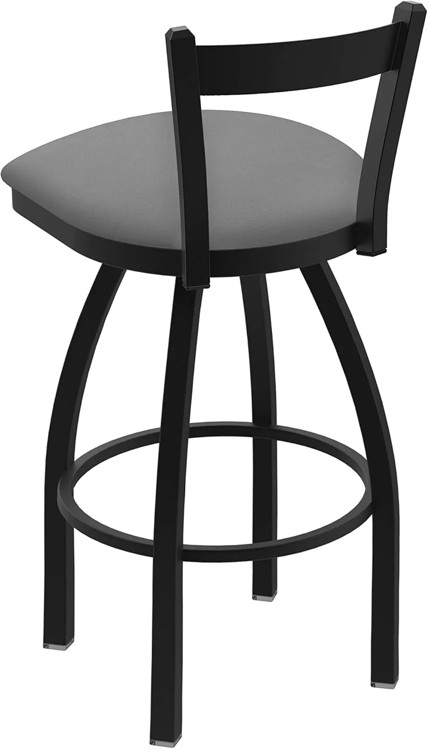 821 Catalina 25" Low Back Swivel Counter Stool with Black Wrinkle Finish and Canter Folkstone Grey Seat