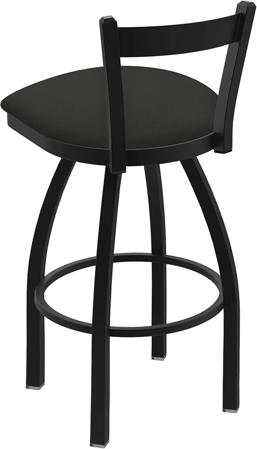 821 Catalina 25" Low Back Swivel Counter Stool with Black Wrinkle Finish and Canter Iron Seat