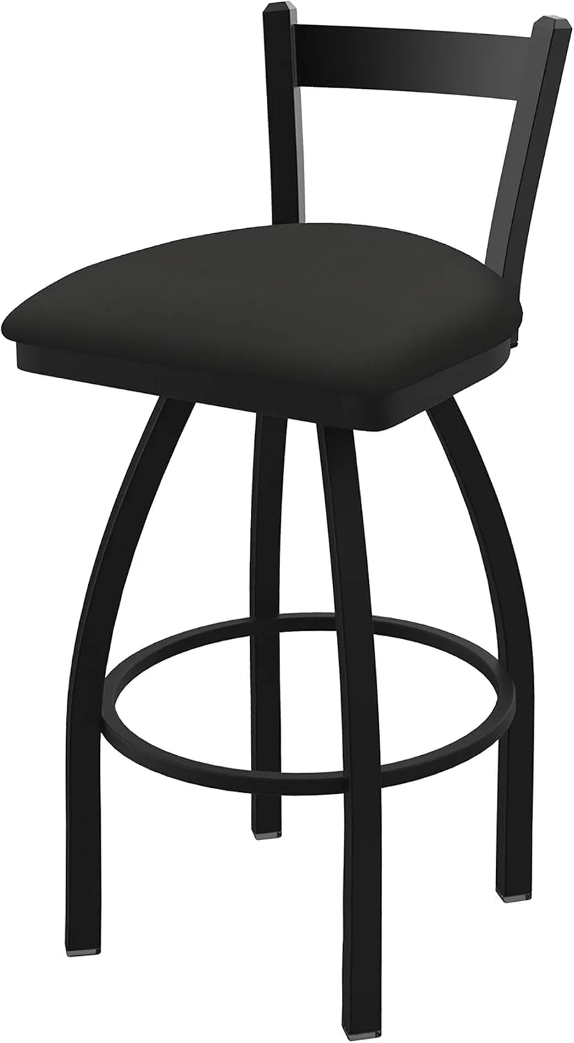 821 Catalina 25" Low Back Swivel Counter Stool with Black Wrinkle Finish and Canter Iron Seat