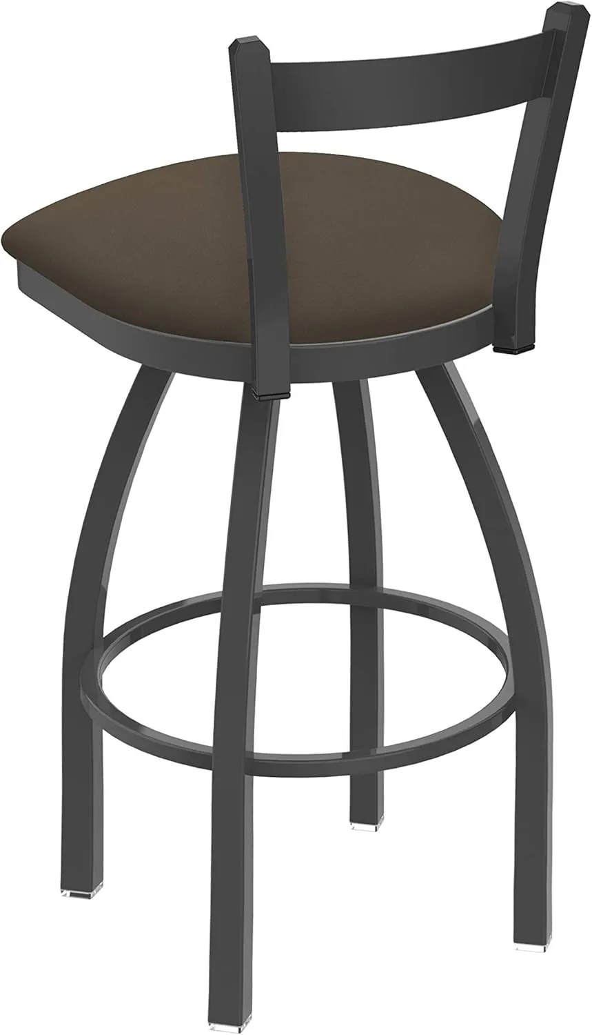 821 Catalina 25" Low Back Swivel Counter Stool with Pewter Finish and Canter Earth Seat