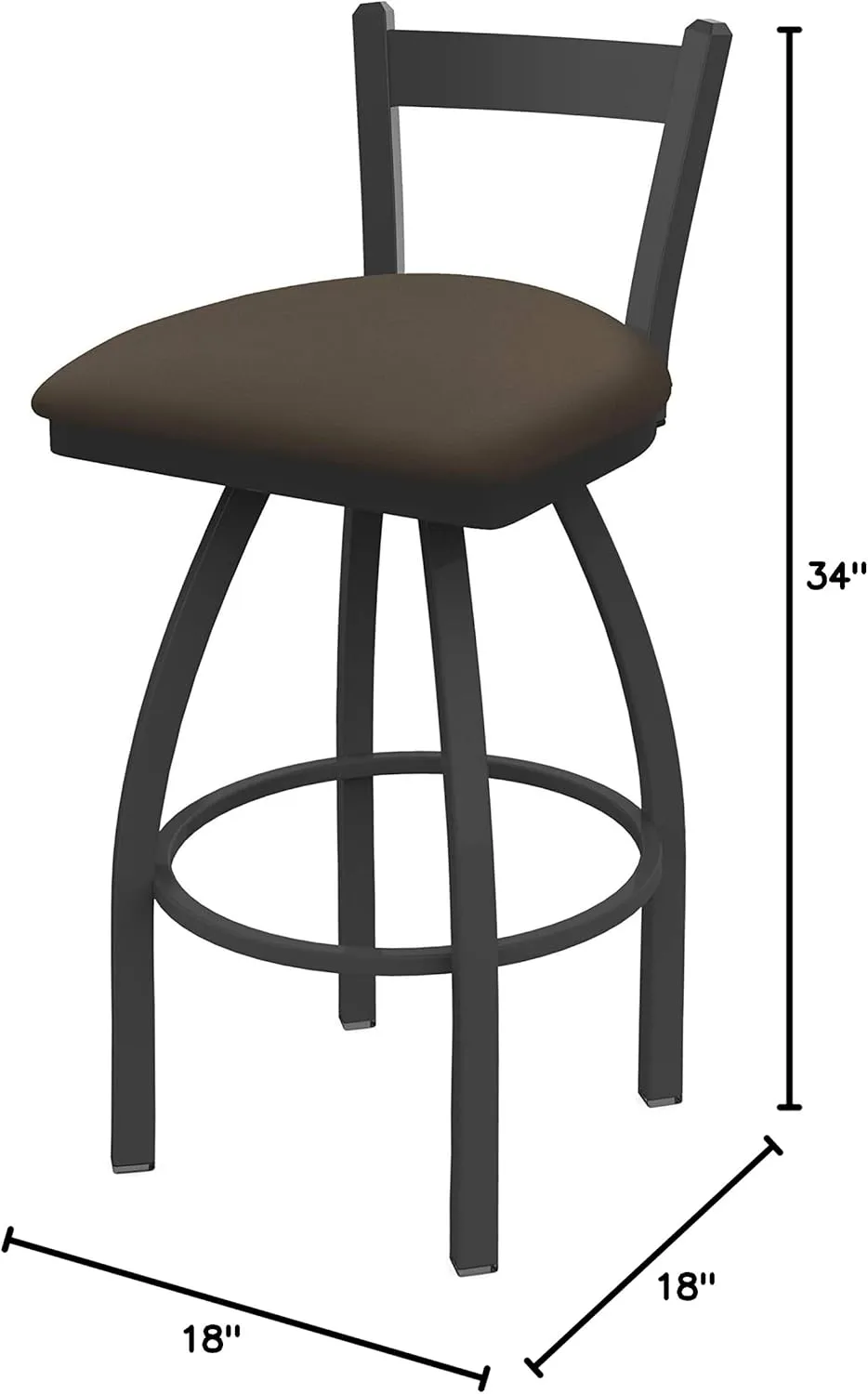 821 Catalina 25" Low Back Swivel Counter Stool with Pewter Finish and Canter Earth Seat