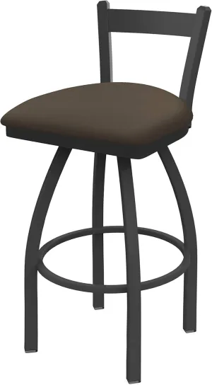 821 Catalina 25" Low Back Swivel Counter Stool with Pewter Finish and Canter Earth Seat