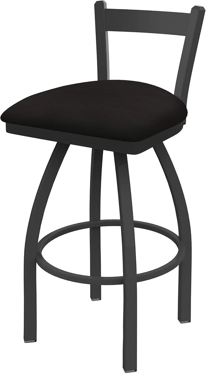 821 Catalina 25" Low Back Swivel Counter Stool with Pewter Finish and Canter Espresso Seat