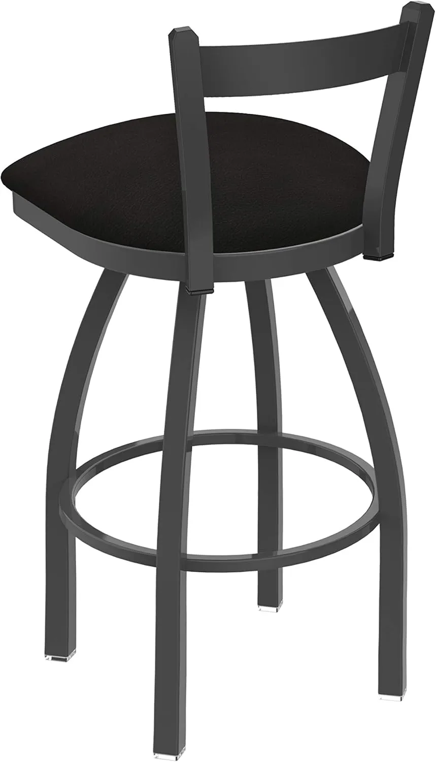 821 Catalina 25" Low Back Swivel Counter Stool with Pewter Finish and Canter Espresso Seat
