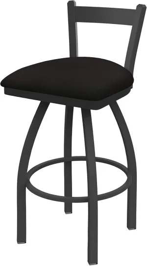 821 Catalina 25" Low Back Swivel Counter Stool with Pewter Finish and Canter Espresso Seat