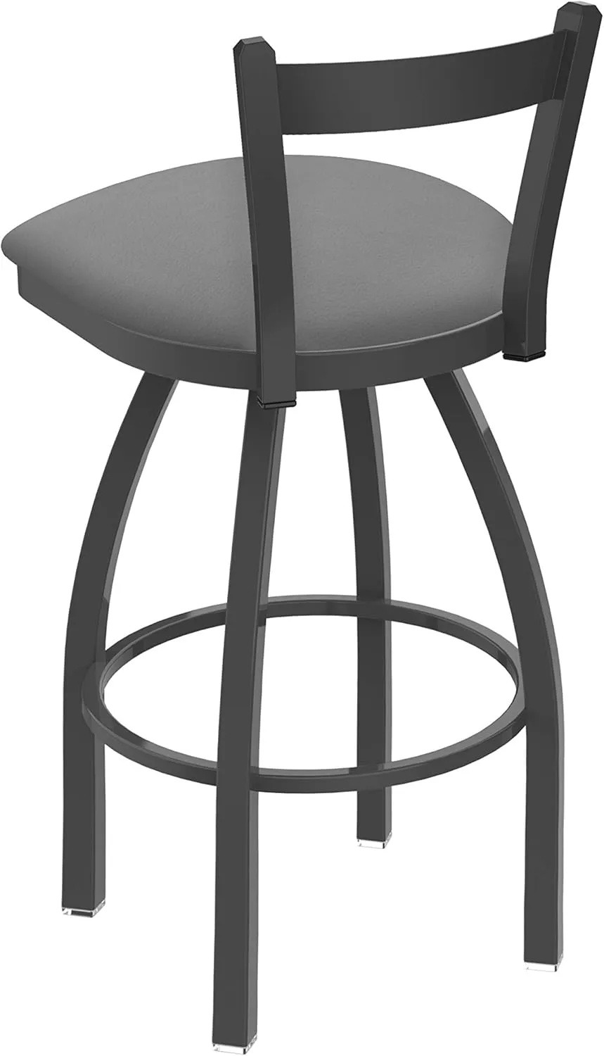 821 Catalina 25" Low Back Swivel Counter Stool with Pewter Finish and Canter Folkstone Grey Seat