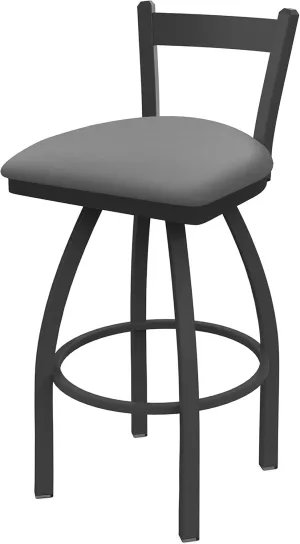 821 Catalina 25" Low Back Swivel Counter Stool with Pewter Finish and Canter Folkstone Grey Seat