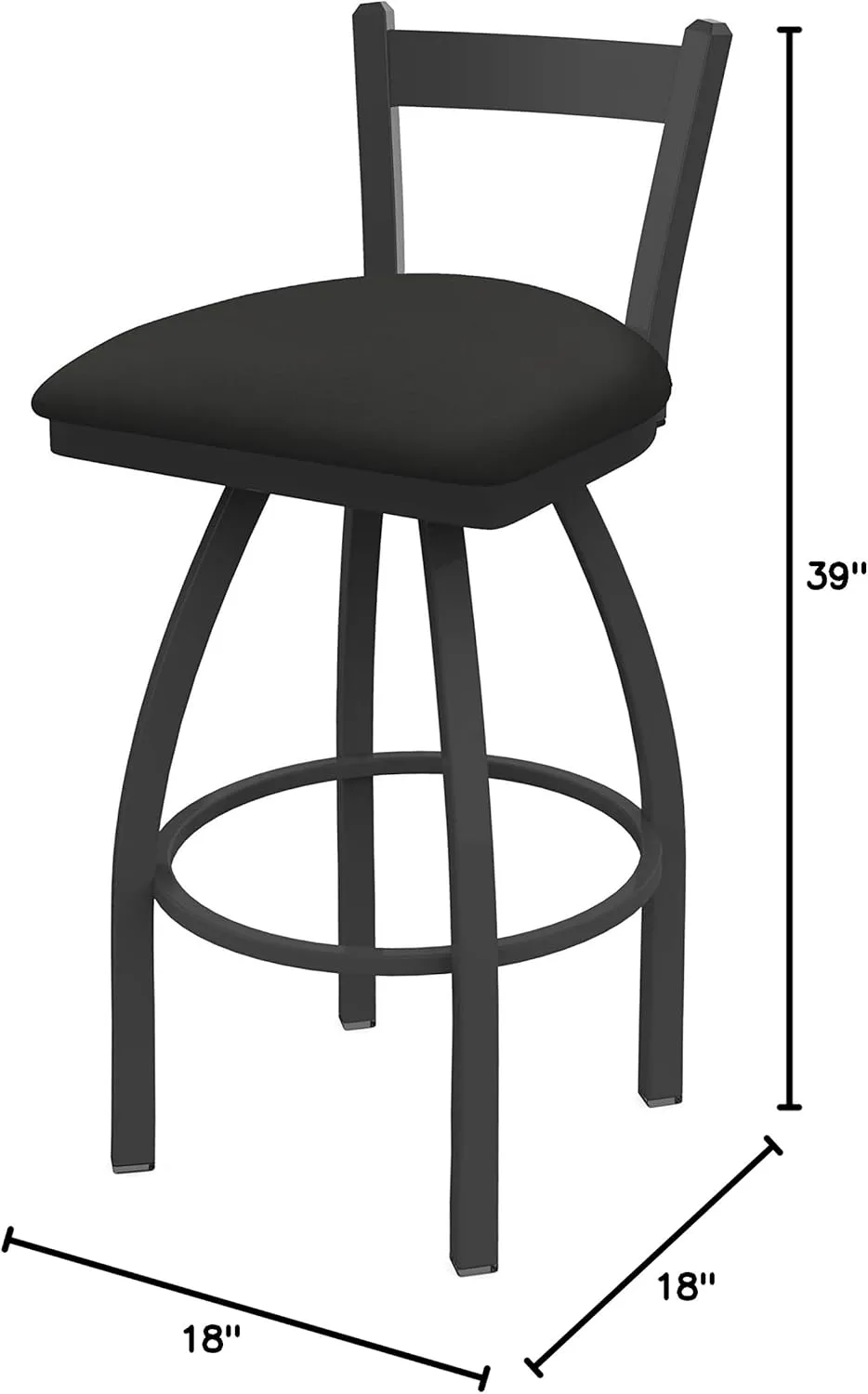 821 Catalina 30" Low Back Swivel Bar Stool with Pewter Finish and Canter Iron Seat
