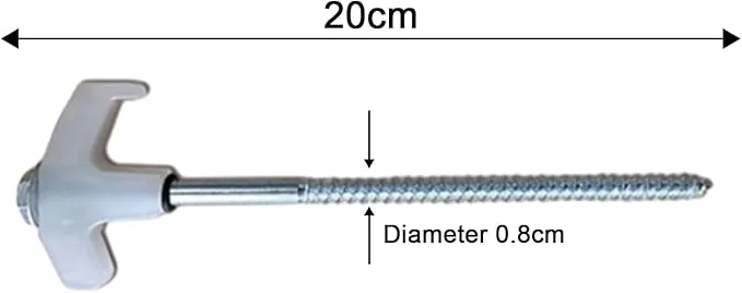 8" Screw in Tent Stakes - Ground Anchors Screw in, Screw in Tent Stakes Heavy Duty, Tent Pegs Camping Stakes, Metal Threaded Tent Spikes, Screw Tent Stakes with Hex Sleeves (8Pcs White)