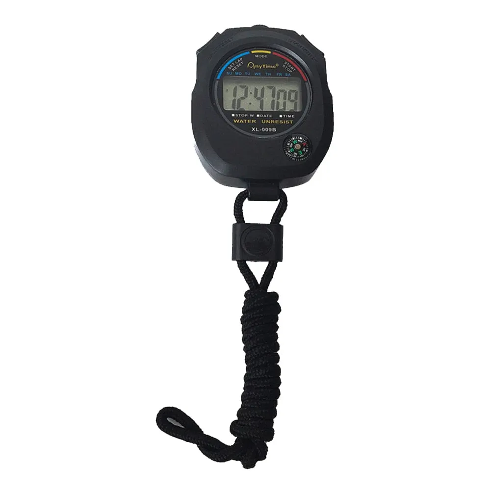 ABS Digital Timer Counter Stopwatch Multi-Function Running Referee Chronograph with Alarm Calendar Clock Compass