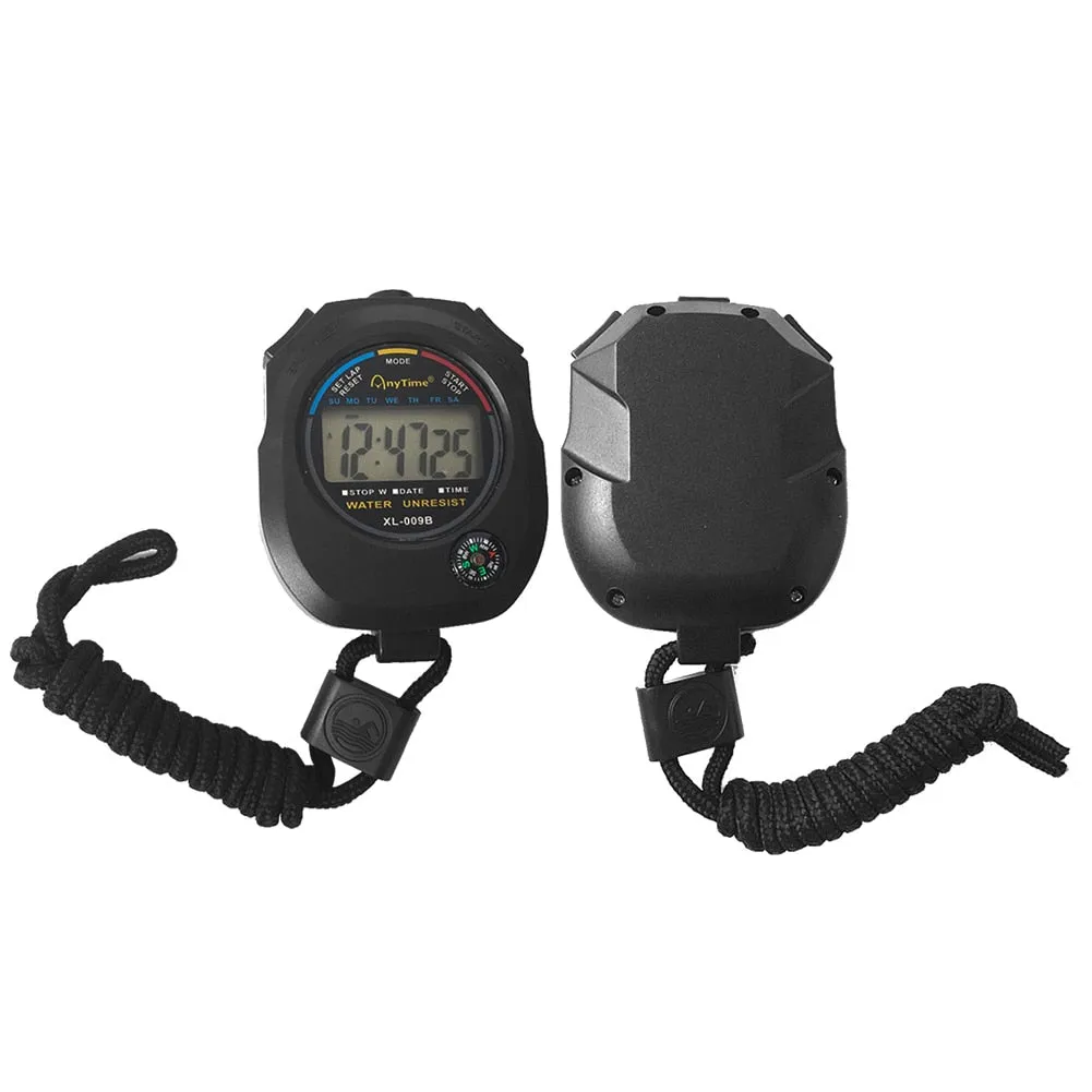 ABS Digital Timer Counter Stopwatch Multi-Function Running Referee Chronograph with Alarm Calendar Clock Compass