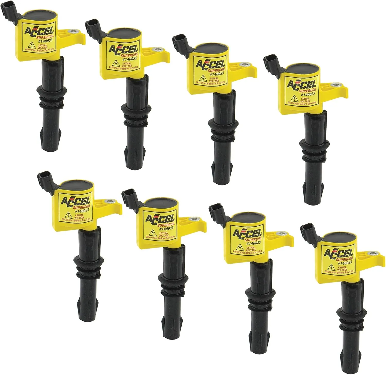ACCEL 140033-8 Supercoil Ignition Coil - Yellow - 8-Pack