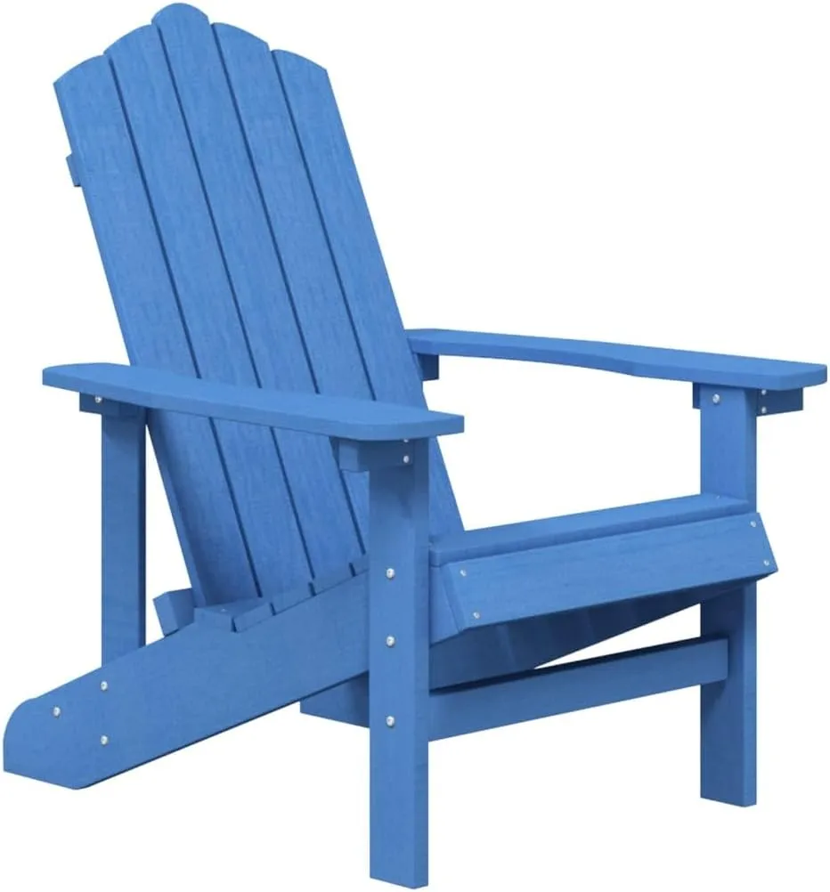 Adirondack Chair Outdoor Patio Furniture HDPE Aqua Blue Weather-Resistant Lounge Chair for Backyard Poolside Deck and Garden (Assembly Required)