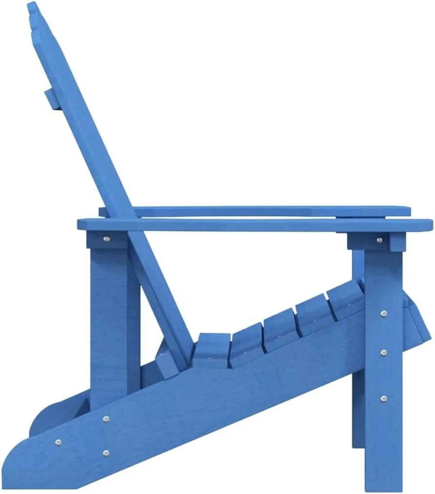 Adirondack Chair Outdoor Patio Furniture HDPE Aqua Blue Weather-Resistant Lounge Chair for Backyard Poolside Deck and Garden (Assembly Required)