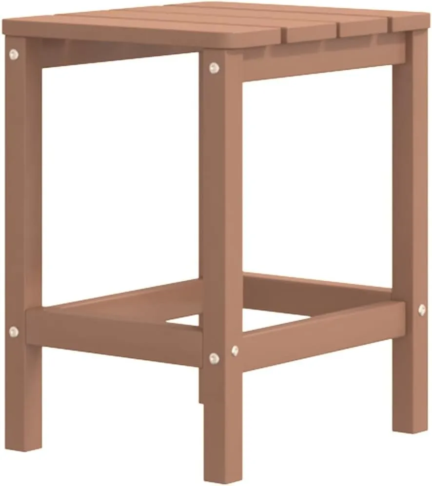Adirondack Chairs with Footstool & Table Outdoor Patio Furniture Set HDPE Brown 2 Chairs, 2 Stools & Side Table for Garden, Lawn, Backyard – Durable Weather-Resistant Design