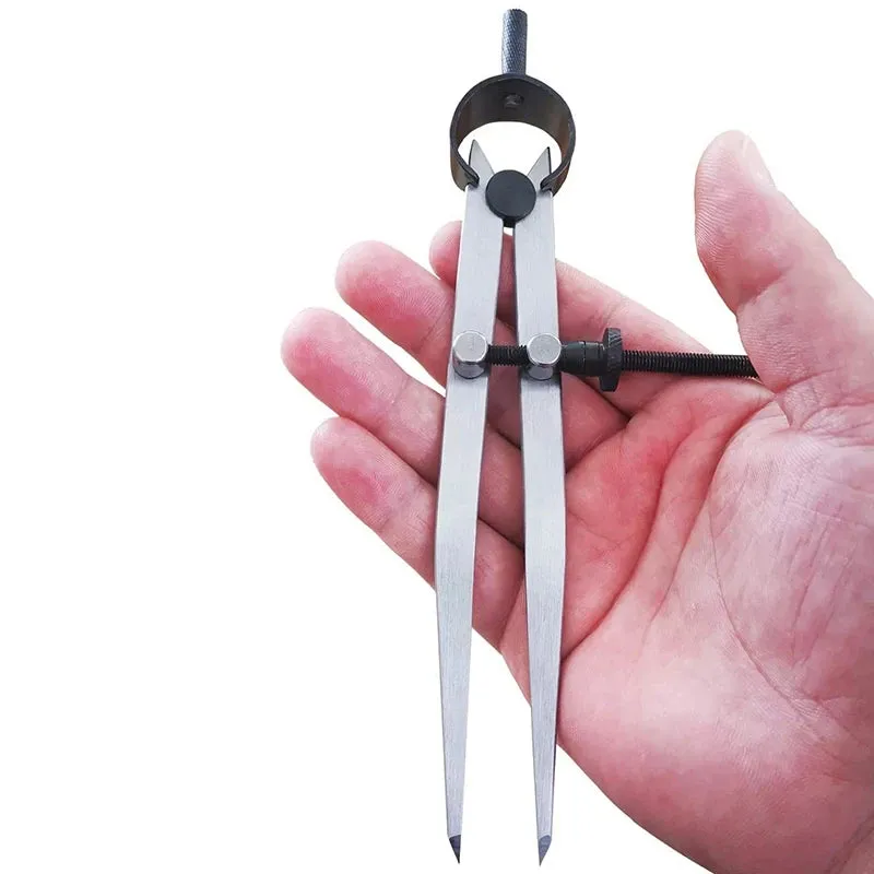 Adjustable 6" Lockable Steel Divider Wing Compass for Leather Craft