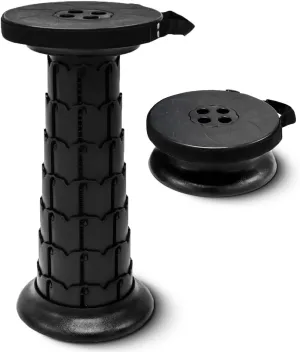 Adjustable Retractable Portable Collapsible Folding Stool,Compact Telescoping Stool for Adults Heavy Duty with Load Capacity 770 lbs, Chair Camping Travel Hunting（Black） (HX20210818)