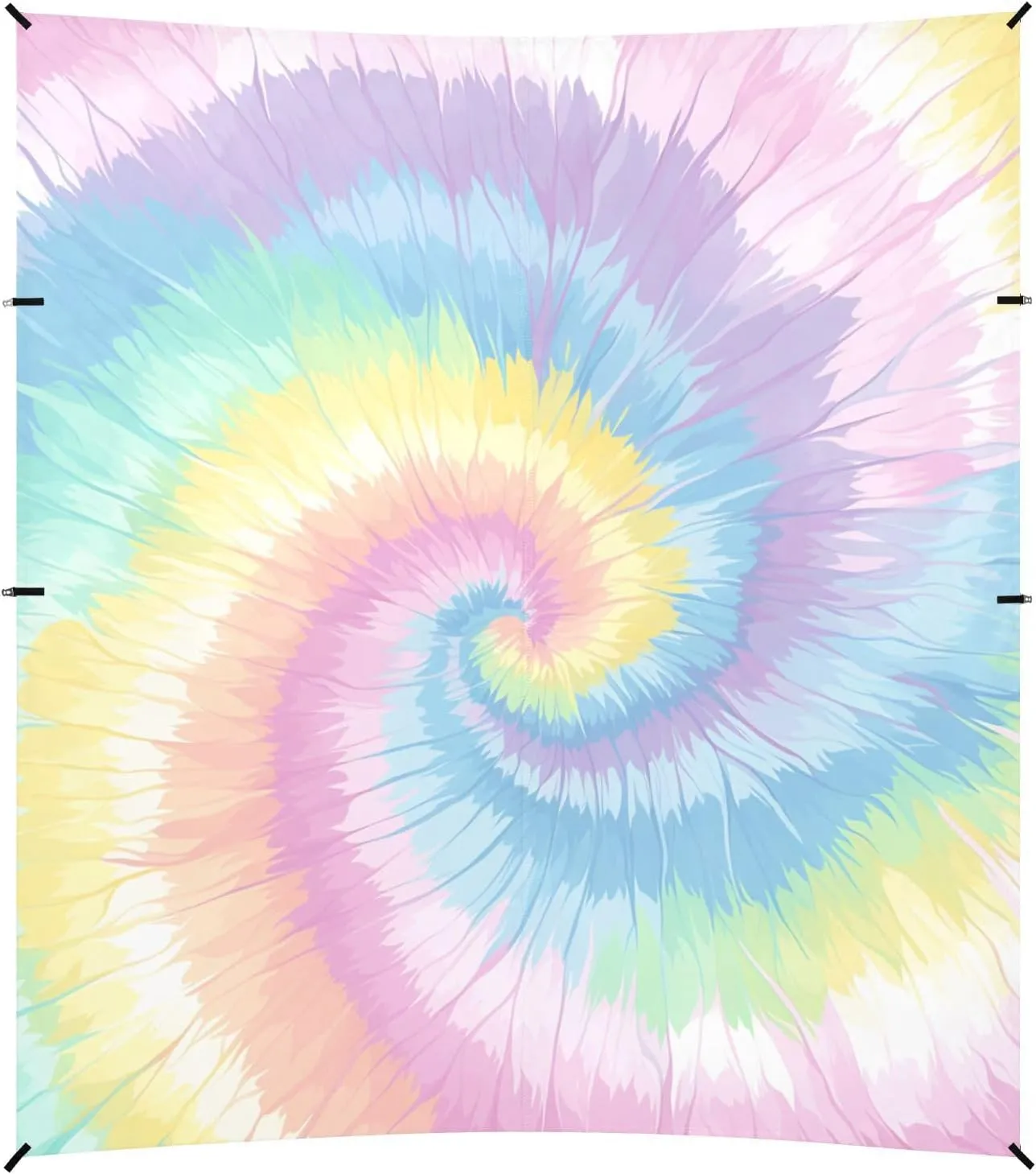 Aliceblue Tie-dye Background Rainbow Colors Beach Canopy UPF50  Protection Waterproof Portable Sun Shelter with Sand Shovel, Sandbags for Camping, Picnics, Backyard & Fishing