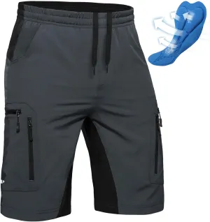 Ally Men's Mountain Bike Shorts 4D Padded Lightweight Loose-fit with Zipper Pockets for Biking Cycling Bicycle Riding Biker