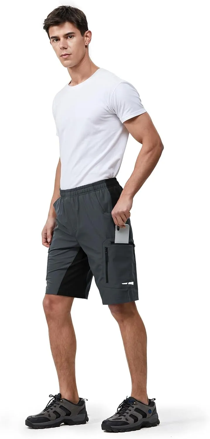 Ally Men's Mountain Bike Shorts 4D Padded Lightweight Loose-fit with Zipper Pockets for Biking Cycling Bicycle Riding Biker