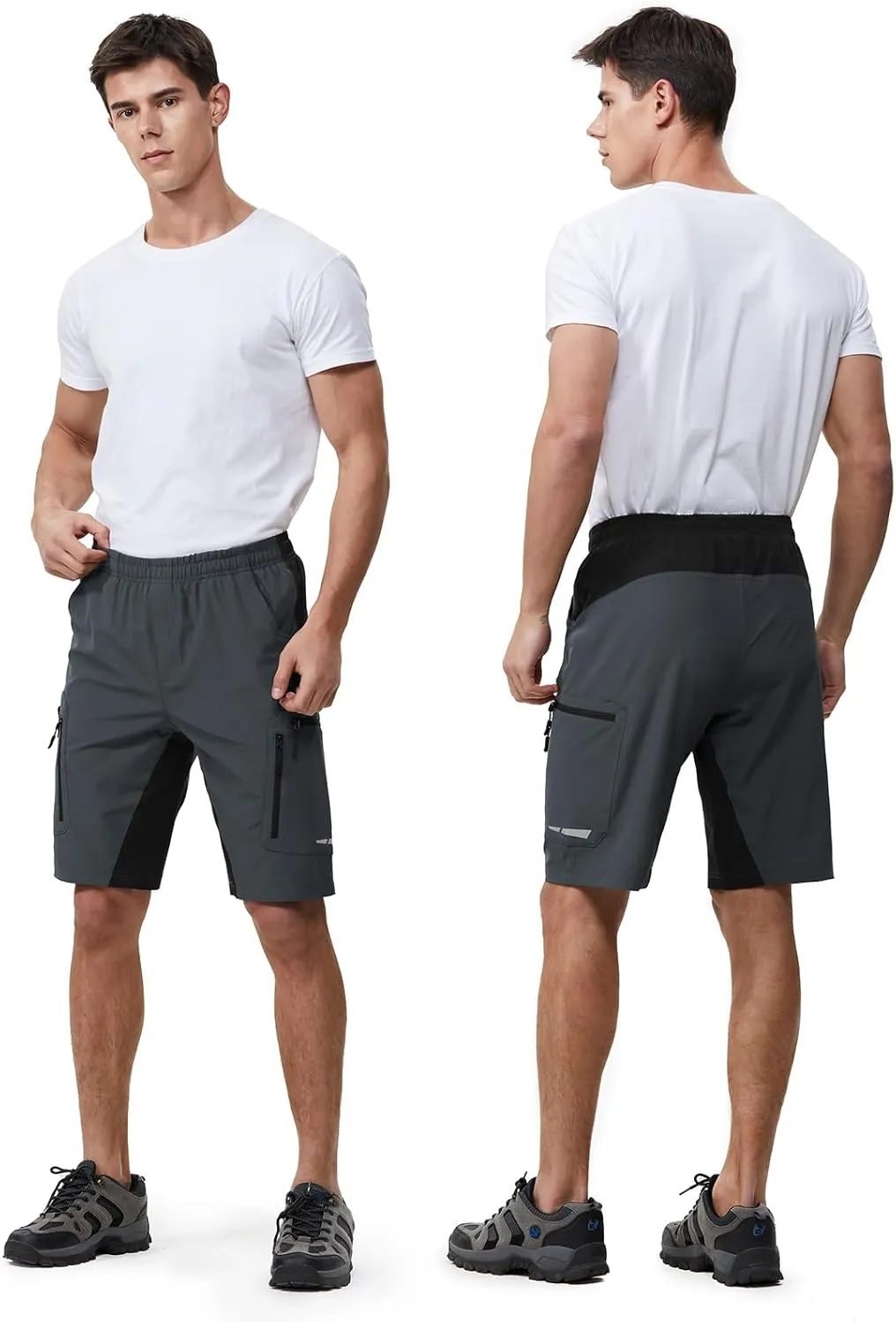 Ally Men's Mountain Bike Shorts 4D Padded Lightweight Loose-fit with Zipper Pockets for Biking Cycling Bicycle Riding Biker