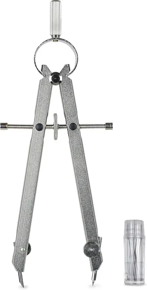 ALVIN Master Bow Traditional Compass 6" Model 604 Ideal Compass for Geometry Drafting and Engineering, Drawing and Architecture Tool, Metal - 6 Inches