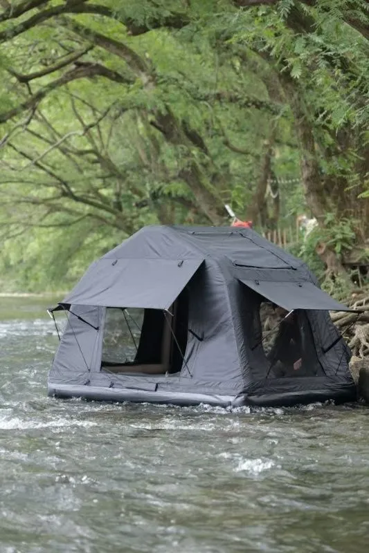 Amphibious for Black Auto Camping Glamping Ladder, Outdoor Tent Roof Foldable Self-Driving Touring(Without Express delivery Inflatable SUV,Truck ) for Car Tent and Universal 2-3 Augmented reality People Top camping