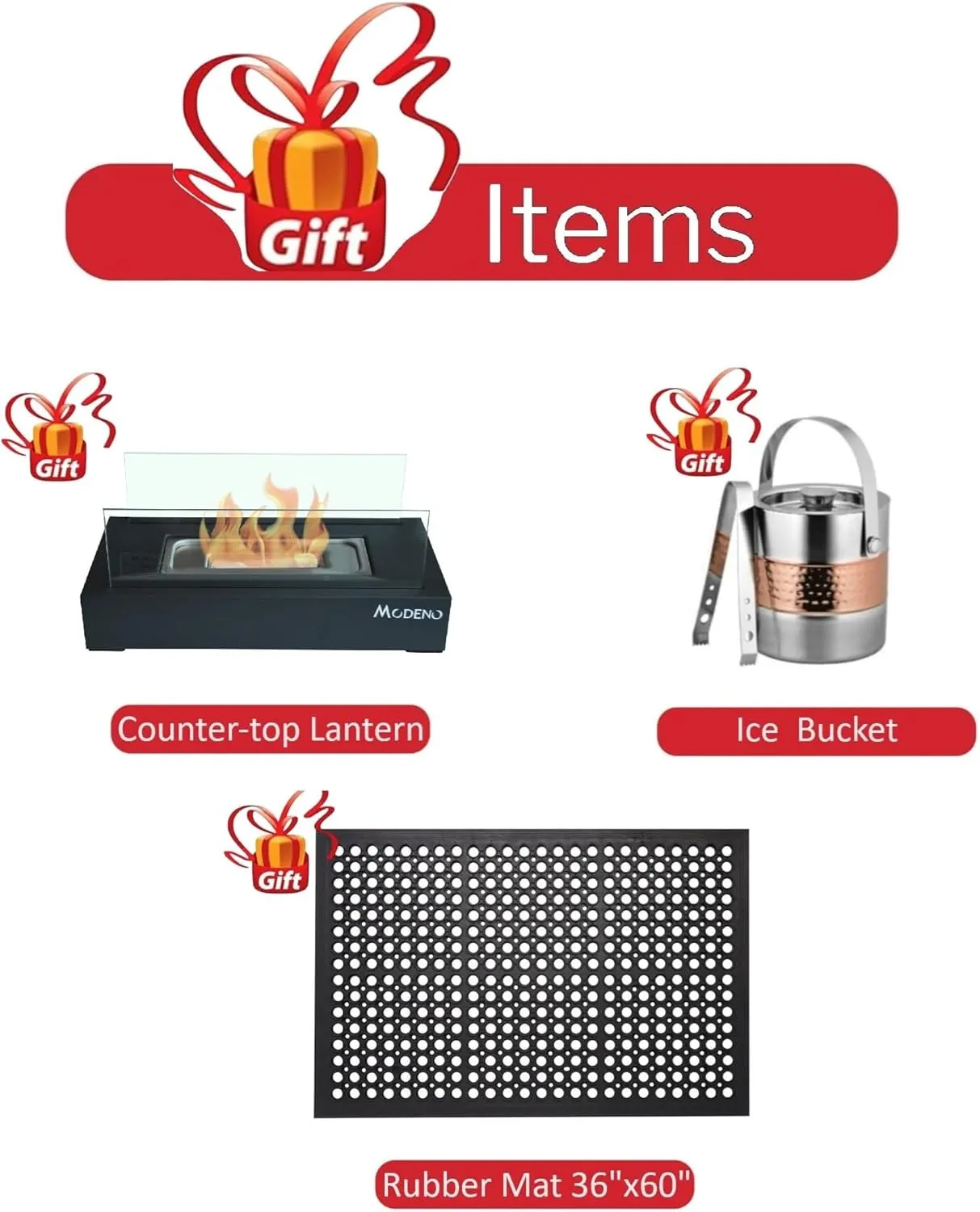 AMS Fireplace Elementi Dark Gray Hampton Natural Gas Fire Pit Table for Outside Patio Bundle with Wind Guard and SS Burner Lid | Free Rubber Mat, Ice Bucket and Counter-top Lantern