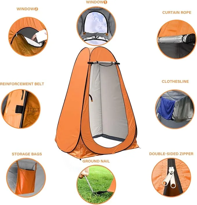 anngrowy Pop Up Privacy Tent Shower Tent Portable Outdoor Camping Bathroom Toilet Tent Changing Dressing Room Privacy Shelters Room for Hiking and Beach Sun Shelter Picnic Fishing– UPF40  Waterproof