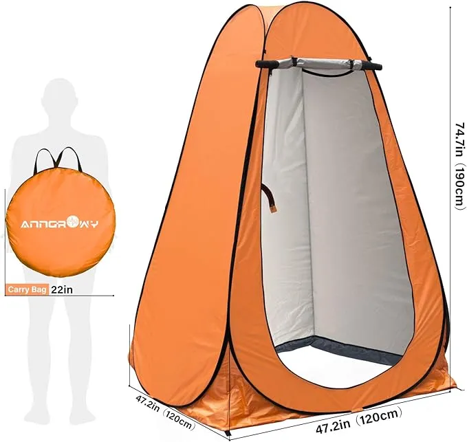 anngrowy Pop Up Privacy Tent Shower Tent Portable Outdoor Camping Bathroom Toilet Tent Changing Dressing Room Privacy Shelters Room for Hiking and Beach Sun Shelter Picnic Fishing– UPF40  Waterproof
