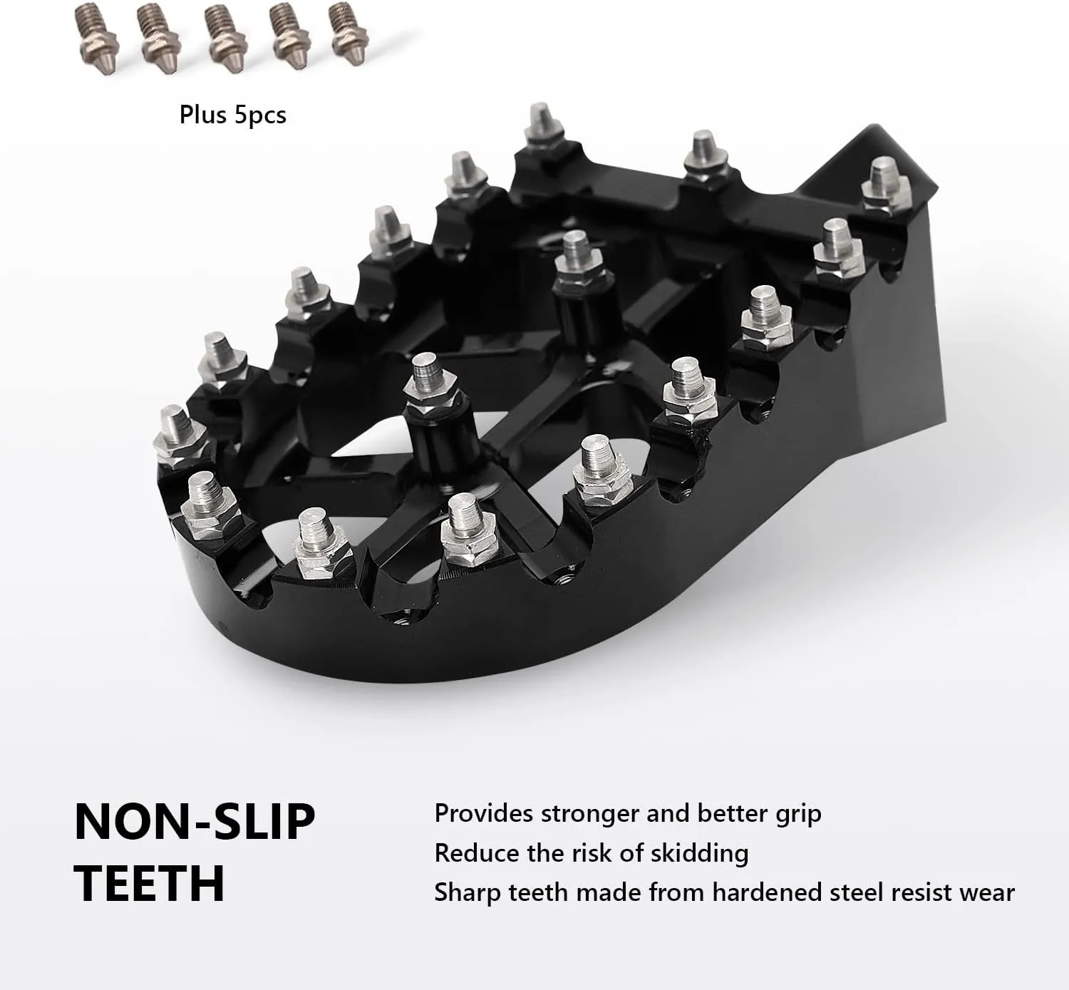 AnXin Foot Pegs Motorcycle Universal CNC Footpeg for CRF XR CR 50-125cc CT200U Mini Bike SSR Apollo RFZ TaoTao Lifan Kayo Coolster Pit Bike - Black