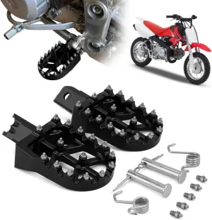 AnXin Foot Pegs Motorcycle Universal CNC Footpeg for CRF XR CR 50-125cc CT200U Mini Bike SSR Apollo RFZ TaoTao Lifan Kayo Coolster Pit Bike - Black