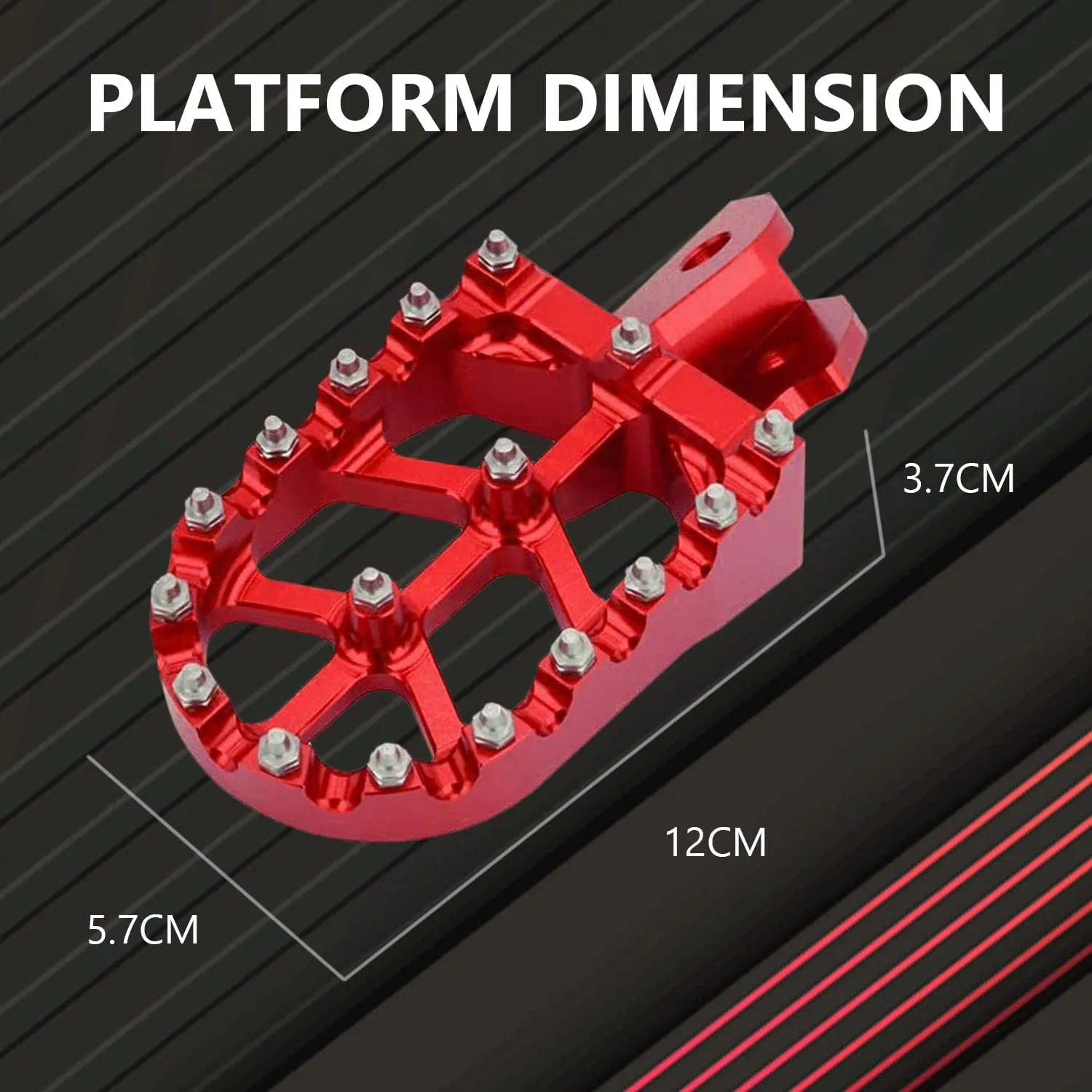 AnXin Foot Pegs Motorcycle Universal CNC Footpeg for CRF XR CR 50 70 80 100-125cc CT200U Mini Bike SSR Apollo RFZ TaoTao Lifan Kayo Coolster Pit Bike - Red