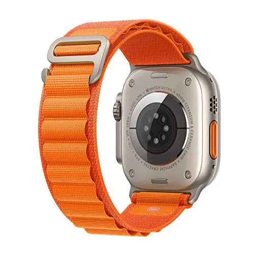 Apple Watch Ultra [GPS   Cellular 49 mm] smart watch w/Rugged Titanium Case & Orange Alpine Loop - Large. Fitness Tracker, Precision GPS, Action Button, Extra-Long BatteryLife, Brighter Retina Display