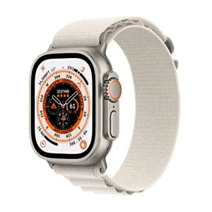 Apple Watch Ultra [GPS   Cellular 49 mm] smart watch w/Rugged Titanium Case & Starlight Alpine Loop Medium Fitness Tracker, Precision GPS, Action Button, ExtraLong BatteryLife, Brighter Retina Display