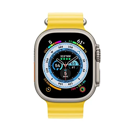 Apple Watch Ultra [GPS   Cellular 49 mm] Smart Watch w/Rugged Titanium Case & Yellow Ocean Band. Fitness Tracker, Precision GPS, Action Button, Extra-Long BatteryLife, Brighter Retina Display