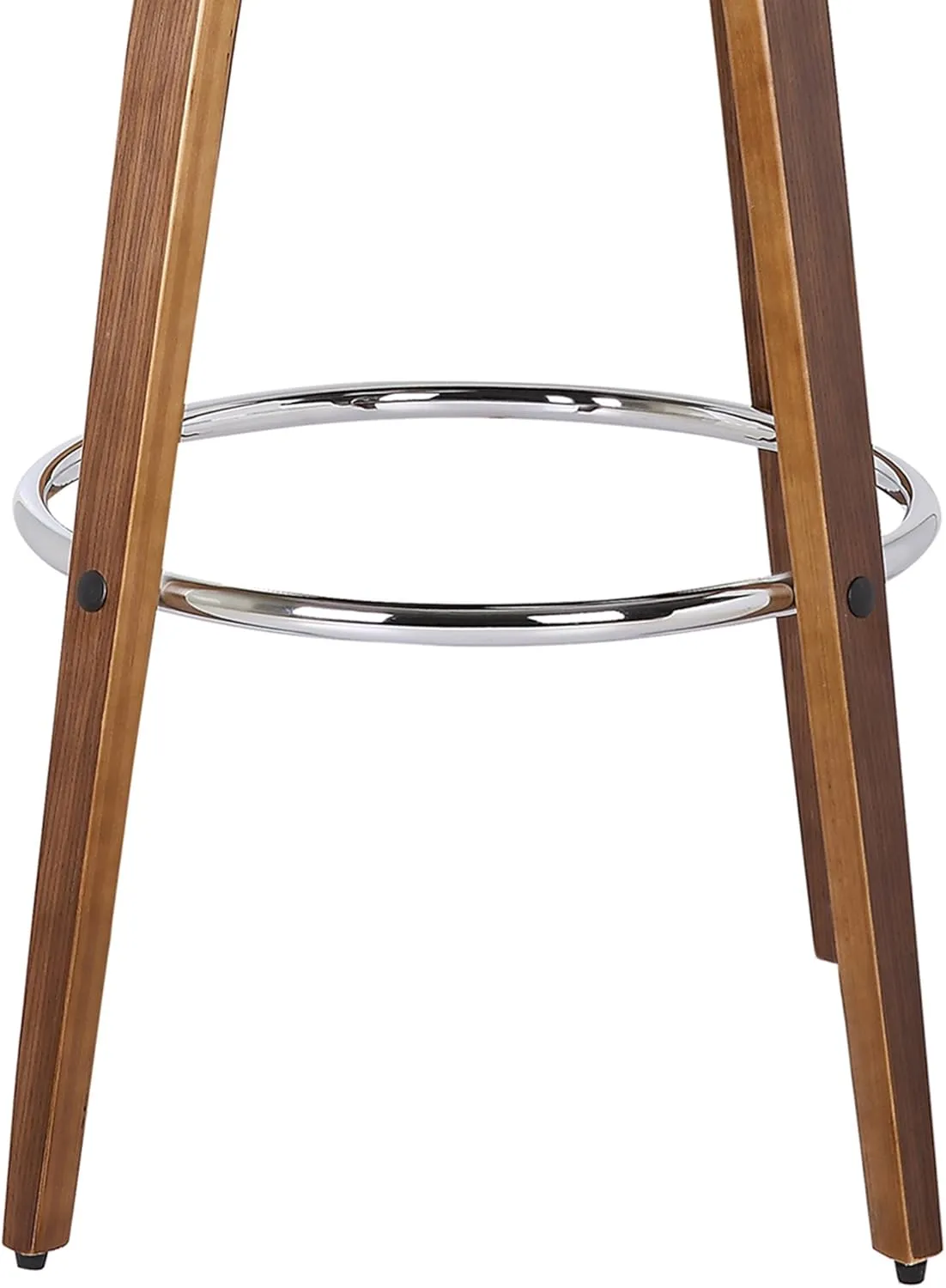 Armen Living Sonia 26" Seat Height Mid Century Modern Swivel Bar Stool for Kitchen Island Counter in Brown Faux Leather and Walnut Wood