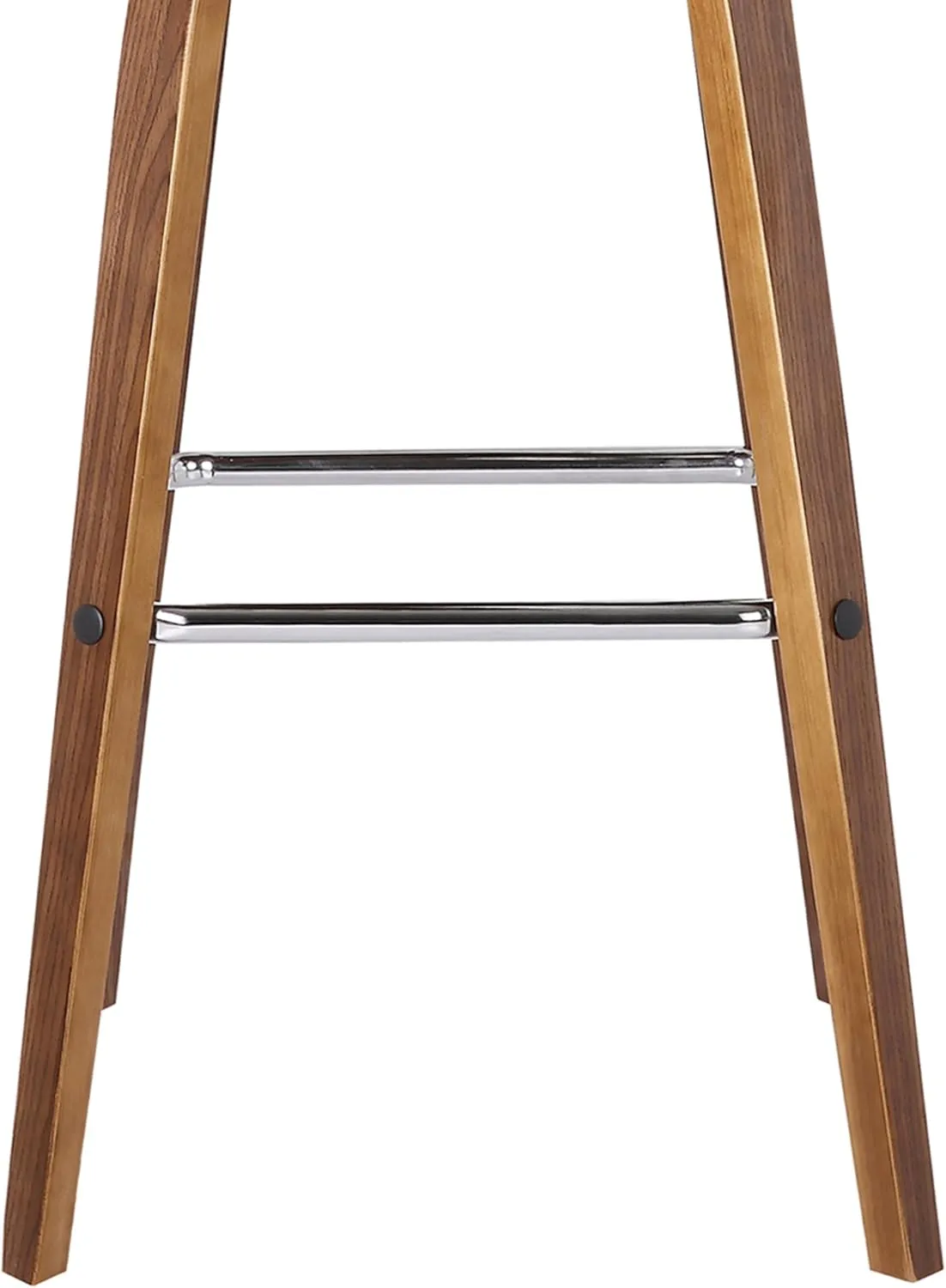 Armen Living Vienna 30" Bar Height Swivel Brown Faux Leather and Walnut Wood Bar Stool