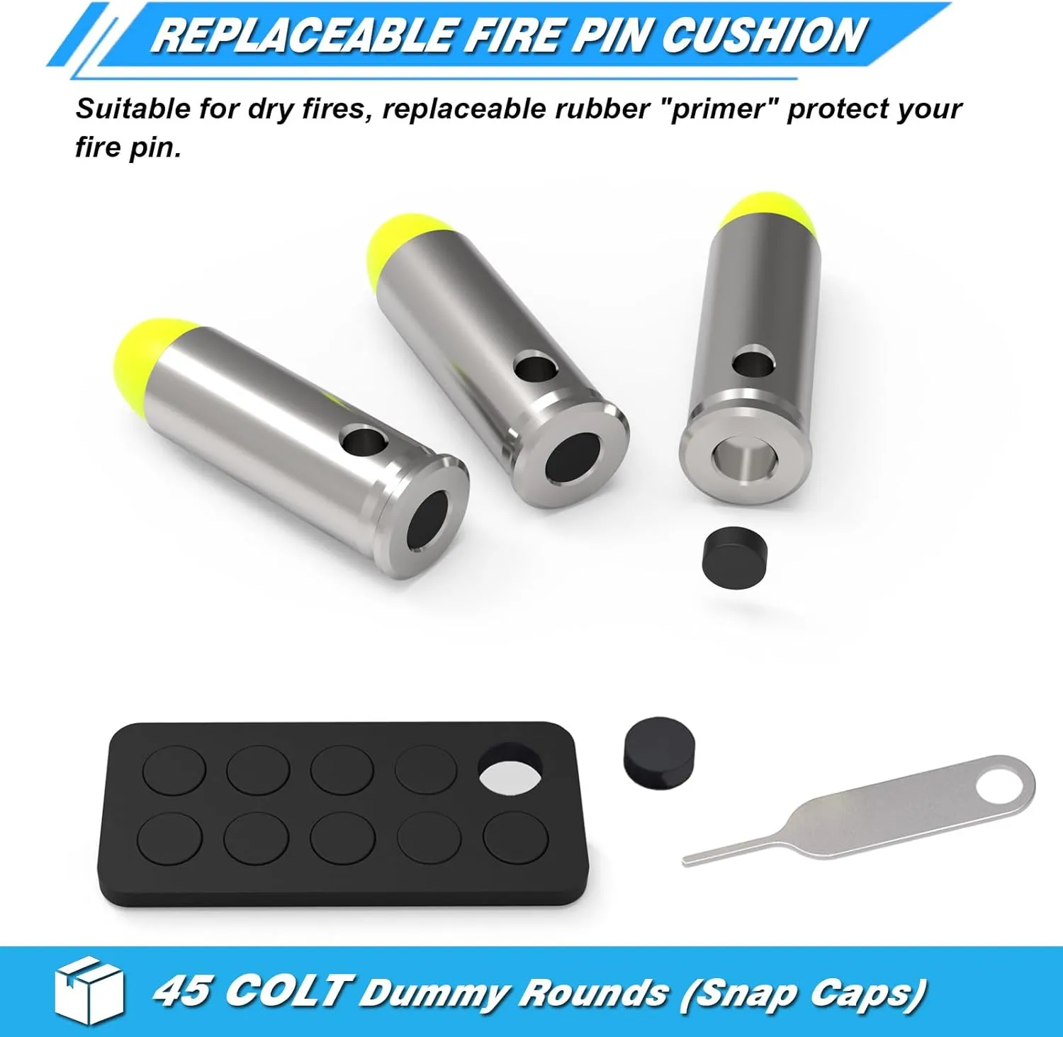 Artemis Multiple Styles of Special Snap Caps Realistic Training Dummy Rounds with Close to Real Weight Reusable Dry Fire Ammo for Safe Loading Firing Malfunction Clearing Trigger Control Practice