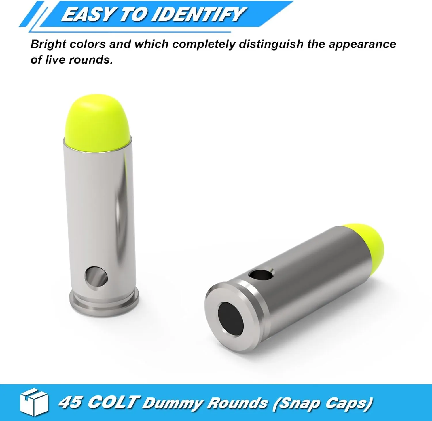 Artemis Multiple Styles of Special Snap Caps Realistic Training Dummy Rounds with Close to Real Weight Reusable Dry Fire Ammo for Safe Loading Firing Malfunction Clearing Trigger Control Practice