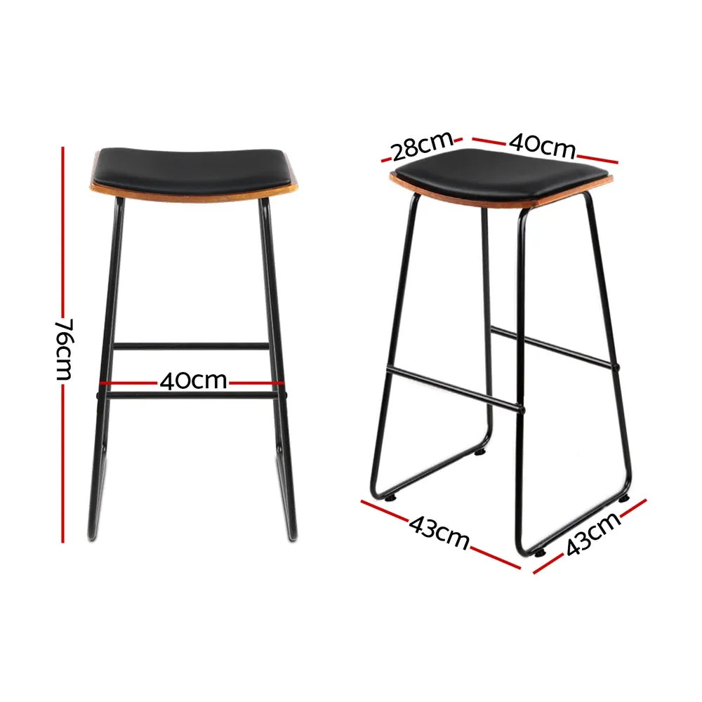 Artiss 2x Bar Stools PU Leather Stools Brown